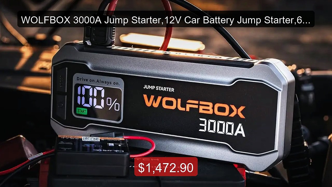 WOLFBOX 3000A Jump Starter,12V Car Battery Jump Starter,65W Qu... -- Hot Deal 2026 | Limited Offer!