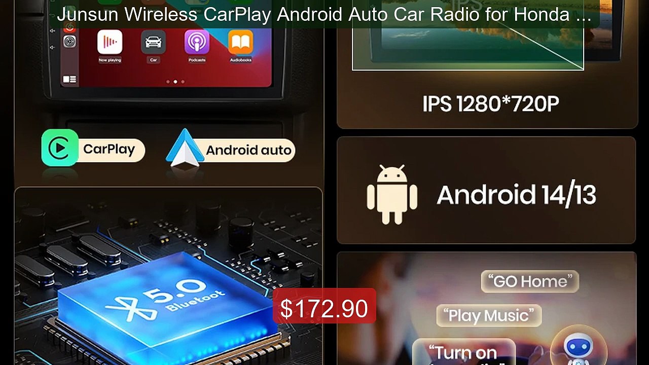 Junsun Wireless CarPlay Android Auto Car Radio for Honda Civic Hatc... -- Top Rated 2026 | Buy Now!