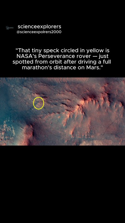 "Can You Find the Rover? (Circled for You) 🔴"#space #facts #nasa