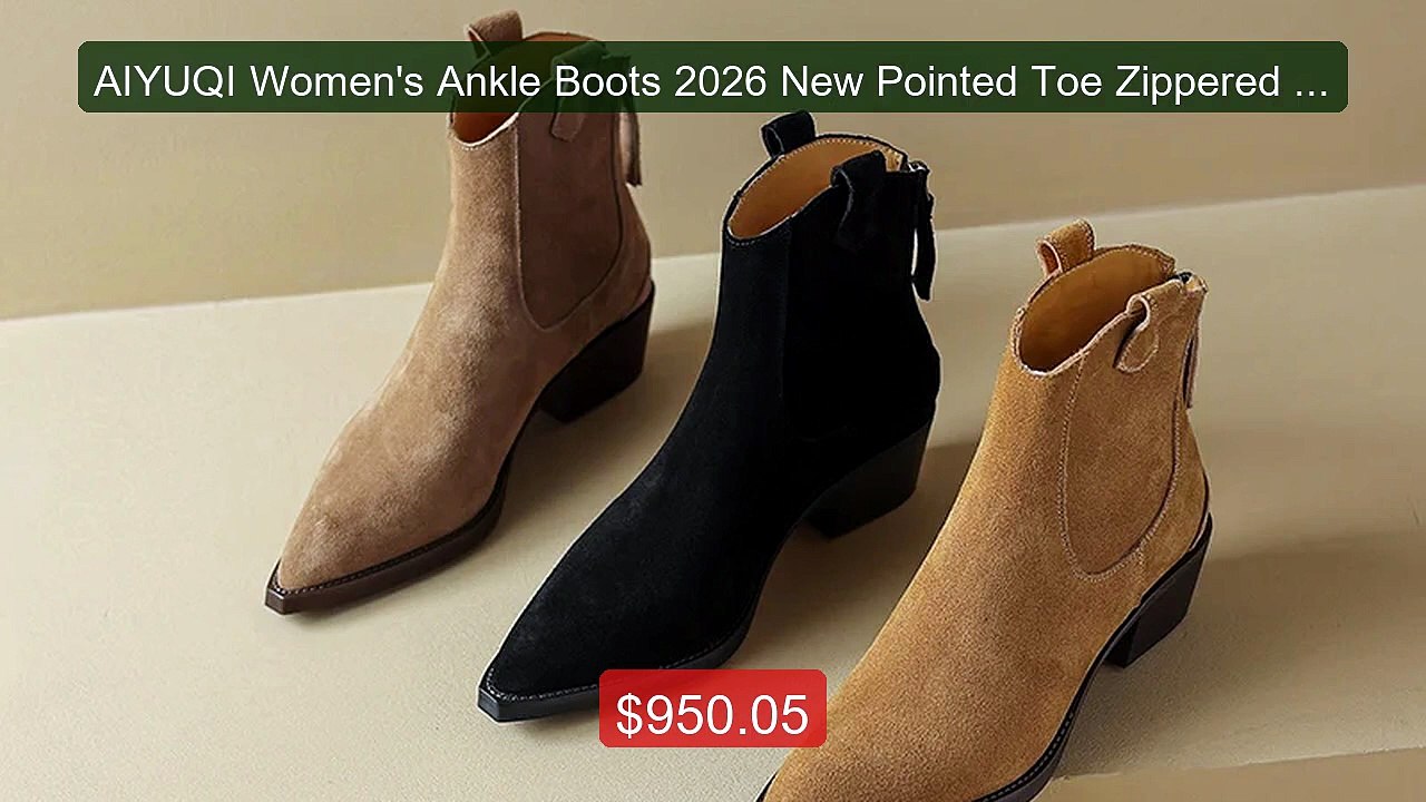 AIYUQI Women's Ankle Boots 2026 New Pointed Toe Zippered Weste... -- Hot Deal 2026 | Limited Offer!