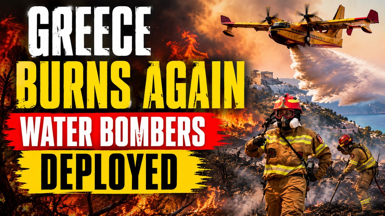 Greece Wildfire Crisis Deepens: Flames Flare Up Again, Water Bombers Used