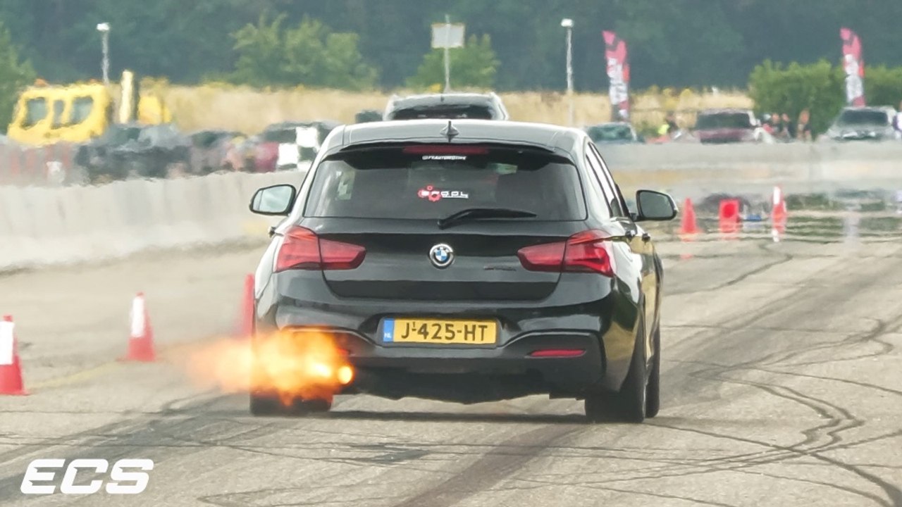 1400HP BIG TURBO BMW M140i - Burnout & Drag Racing!
