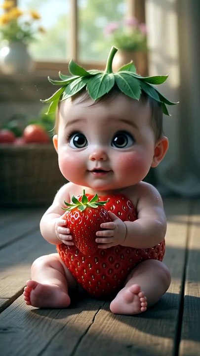 🍓 The Cutest Strawberry Baby Ever! ❤️ #Shorts