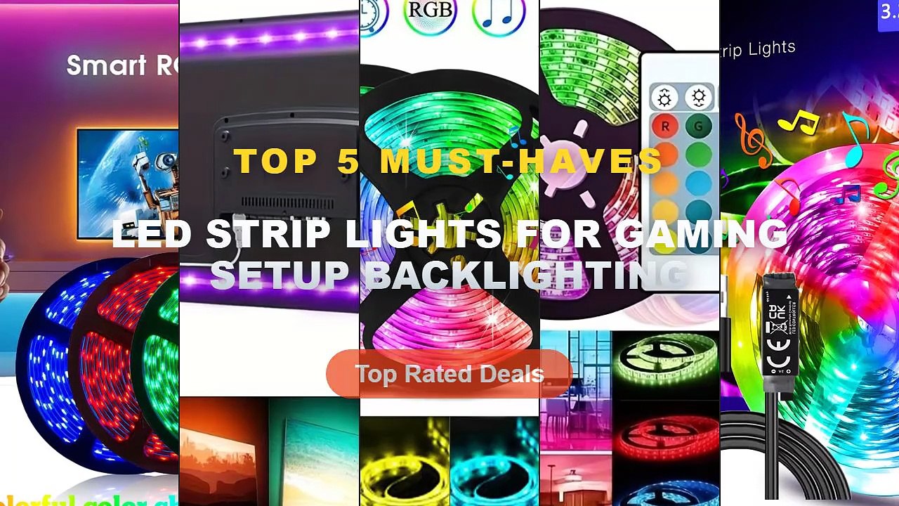 LED Strip Lights For Gaming Setup Backlighting: Top 5 Best Sellers - Led Strip Lights Bluetooth Control RGB LED Lights f...