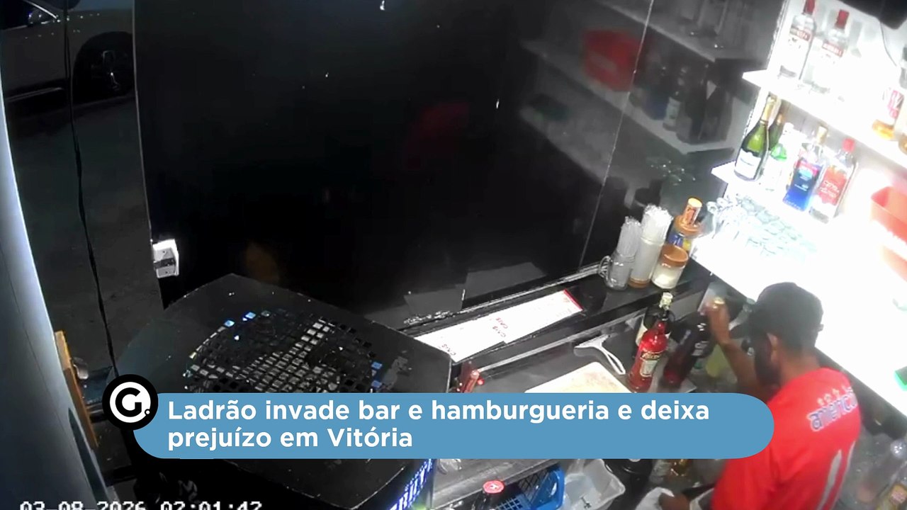 Ladrão invade bar e hamburgueria e deixa prejuízo de R$ 5 mil em Vitória