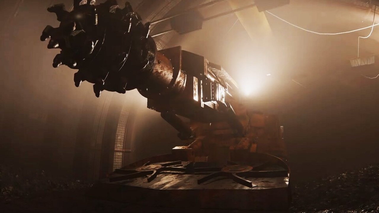 Bergwerk: in der realistischen minen-simulation buddelt ihr mit dicken maschinen möglichst vorsichtig kohle aus