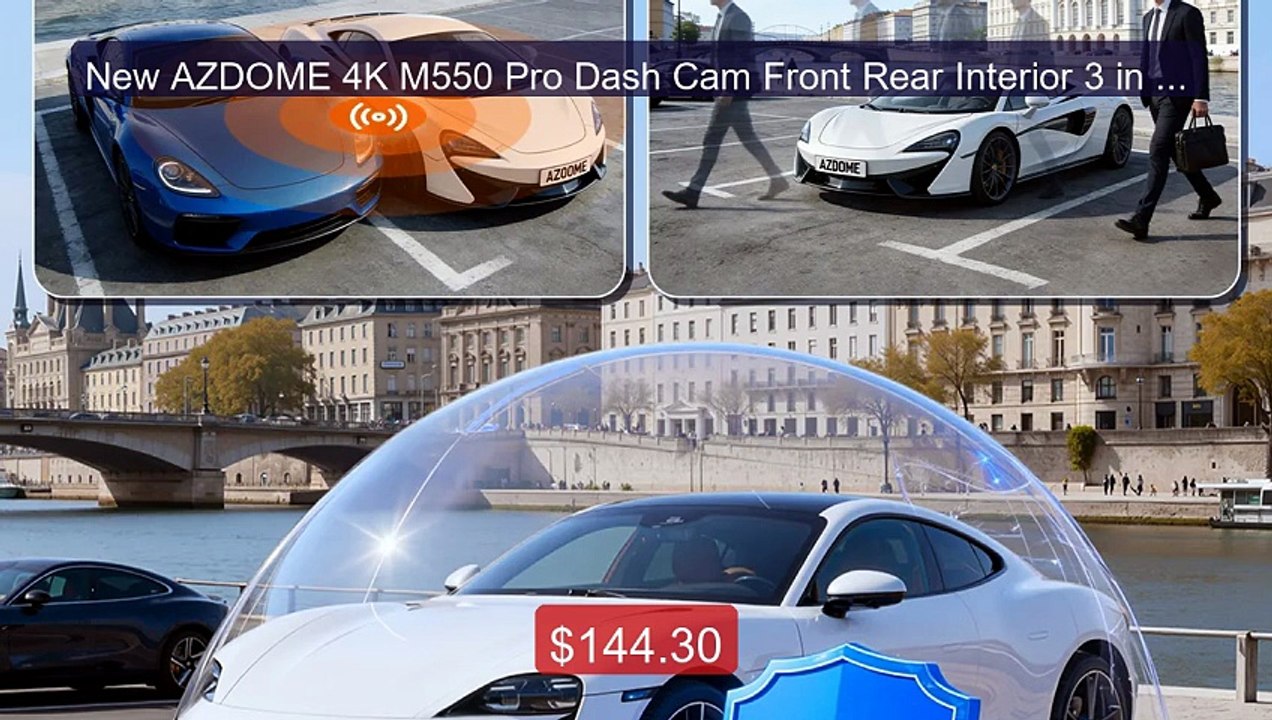 New AZDOME 4K M550 Pro Dash Cam Front Rear Interior 3 in 1 Car... -- Best Buy 2026 | Great Quality!