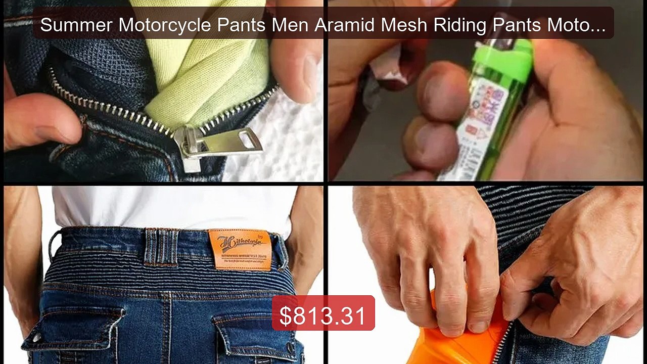 Summer Motorcycle Pants Men Aramid Mesh Riding...