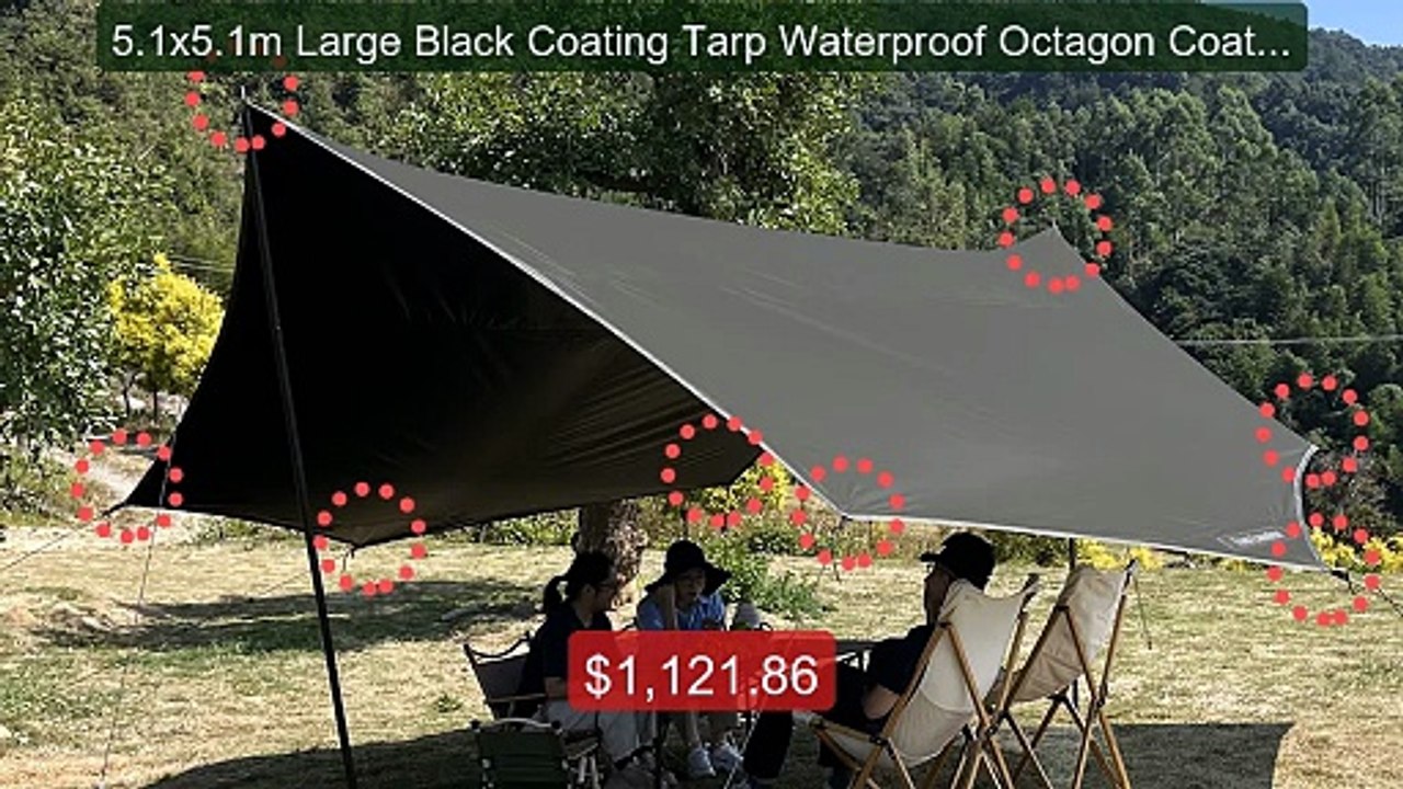 5.1x5.1m Large Black Coating Tarp Waterproof Octagon Coated C... -- Amazing Value 2026 | Must Have!