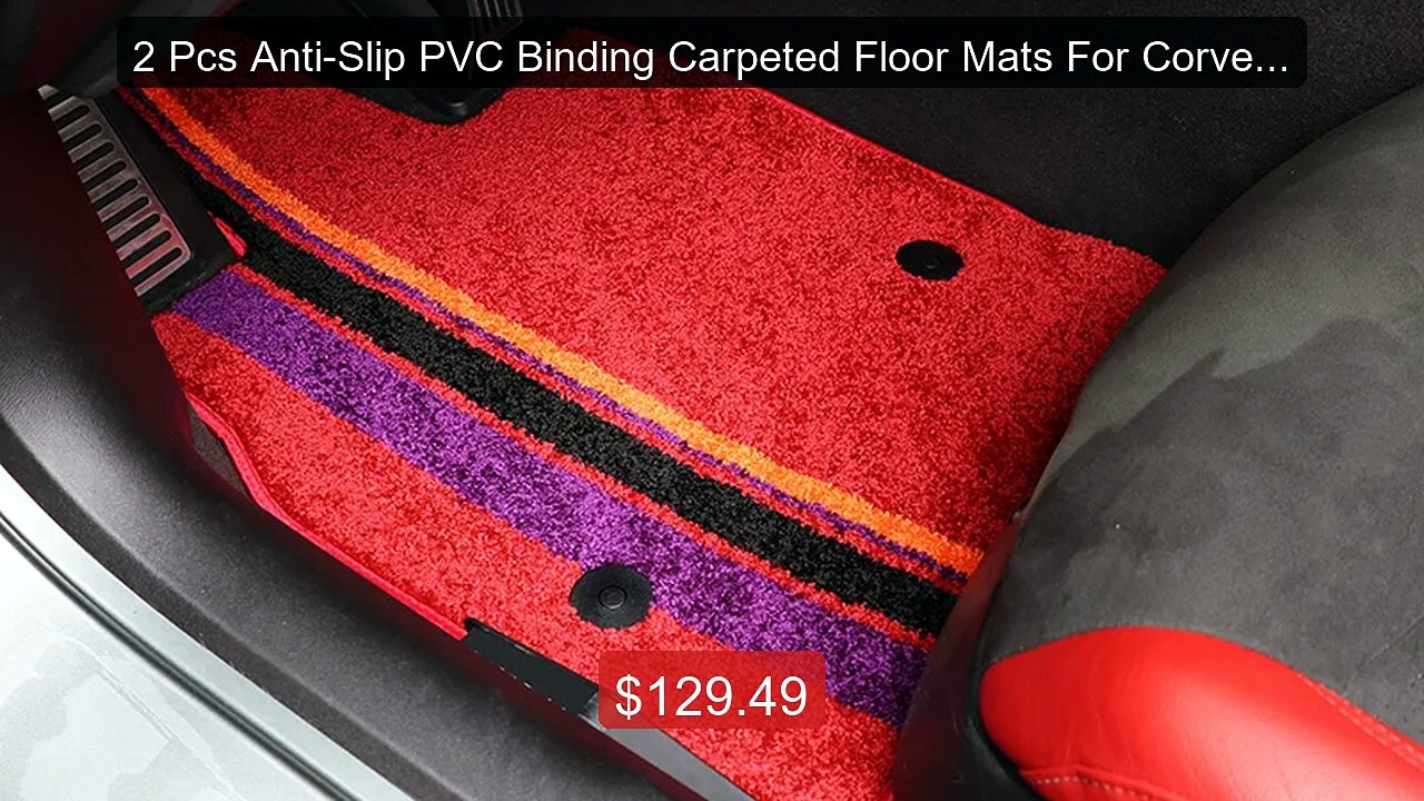 2 Pcs Anti-Slip PVC Binding Carpeted Floor Mats...