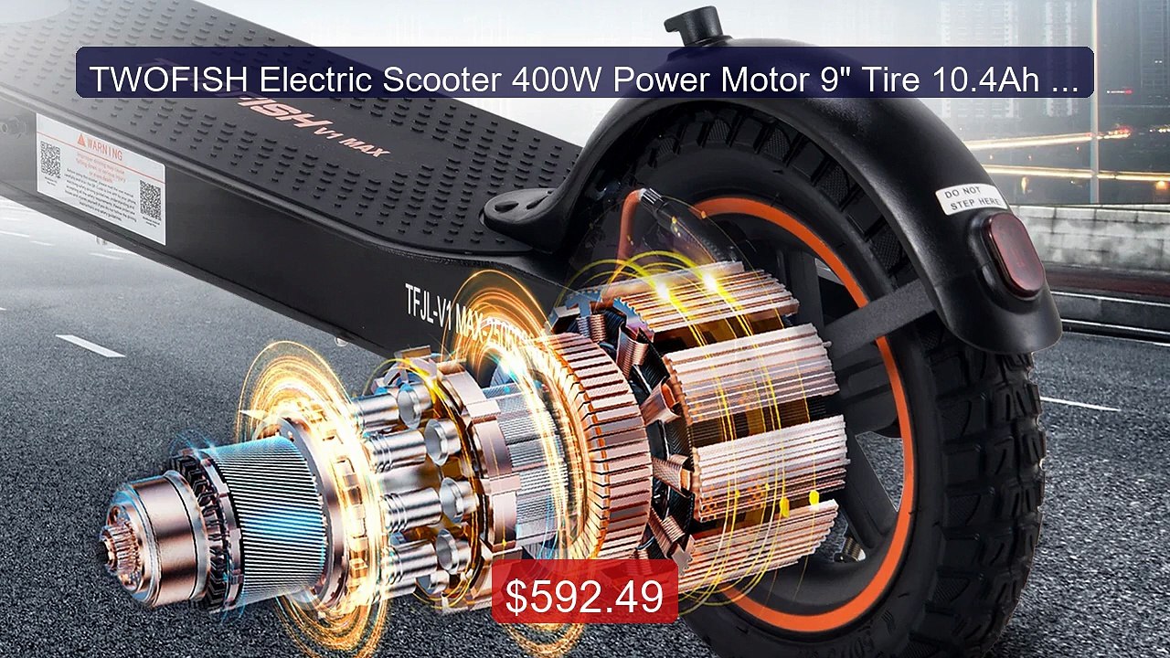 TWOFISH Electric Scooter 400W Power Motor 9" Tire 10.4Ah Battery 10... -- Top Rated 2026 | Buy Now!