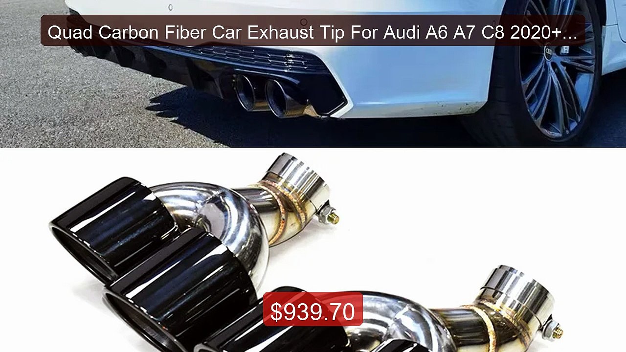 Quad Carbon Fiber Car Exhaust Tip For Audi A6 A7 C8 2020+ Muff... -- Best Buy 2026 | Great Quality!