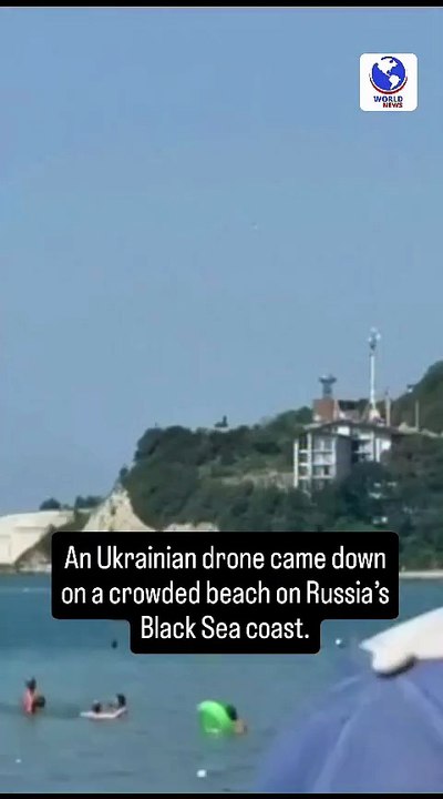 An Ukrainian drone came down on a crowded beach on Russia’s Black Sea coast