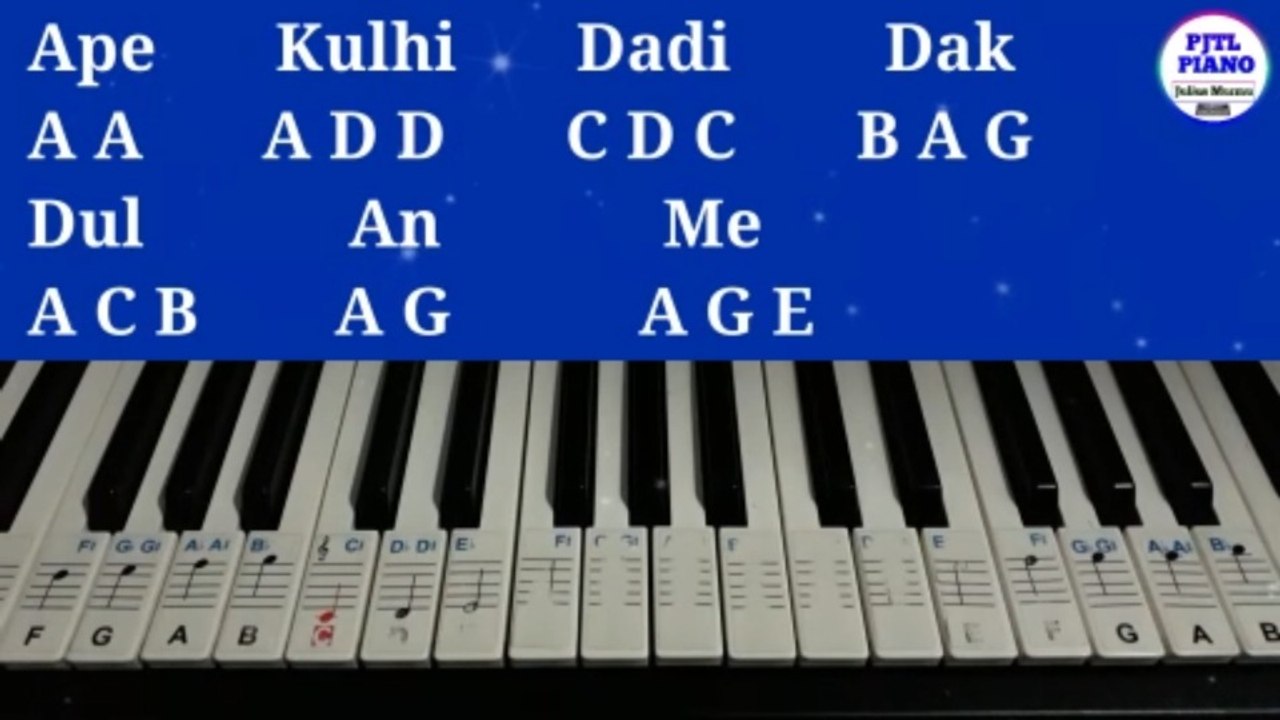 Ape Kulhi Dadi Dah Piano Tutorial | Santhali Piano Notes | Easy Keyboard Tutorial | PJTL Piano