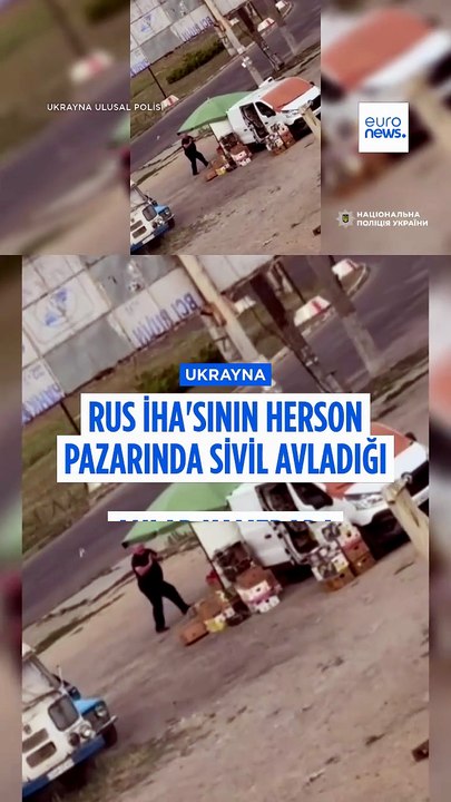 Herson pazarında sivil avı: Rus İHA'sının pazarcıyı hedef aldığı anlar kamerada