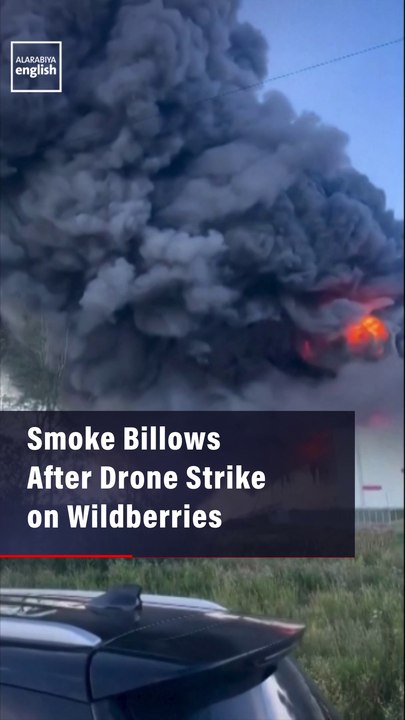 Smoke Billows After Drone Strike on Wildberries Warehouse