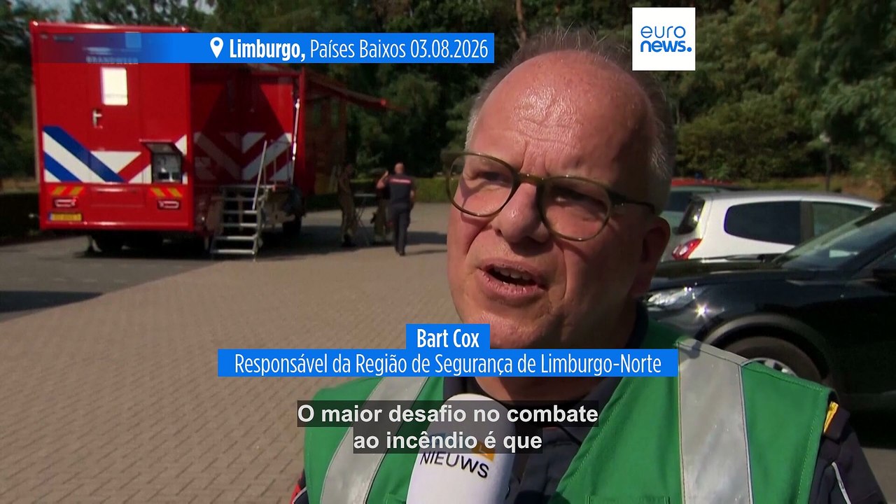 Fogo florestal alastra em reserva natural no sul dos Países Baixos
