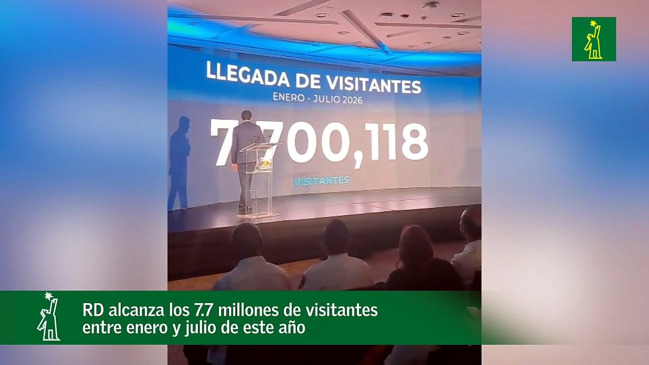 RD alcanza los 7.7 millones de visitantes entre enero y julio de este año