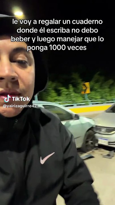 Tiktoker expone a condutor ebrio tras choque