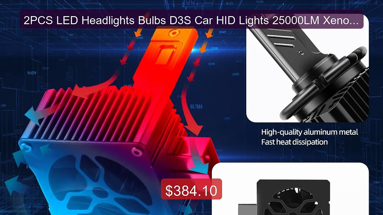 2PCS LED Headlights Bulbs D3S Car HID Lights 25...