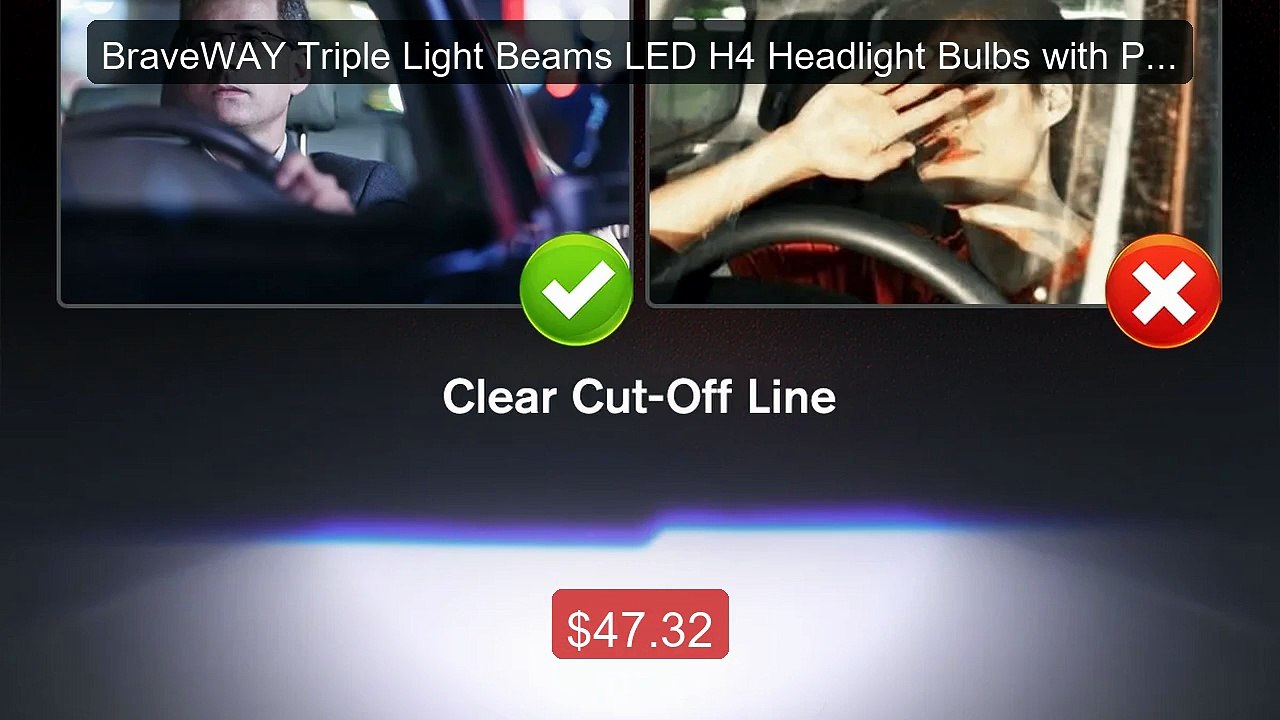BraveWAY Triple Light Beams LED H4 Headlight Bulbs with Projector ... -- Best Deal 2026 | Shop Now!