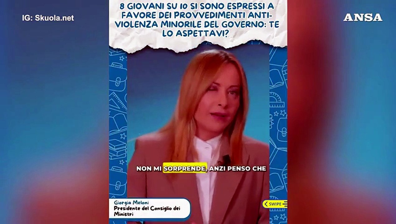 Meloni: "Le norme contro le baby-gang? Nate anche dalle richieste dei ragazzi"