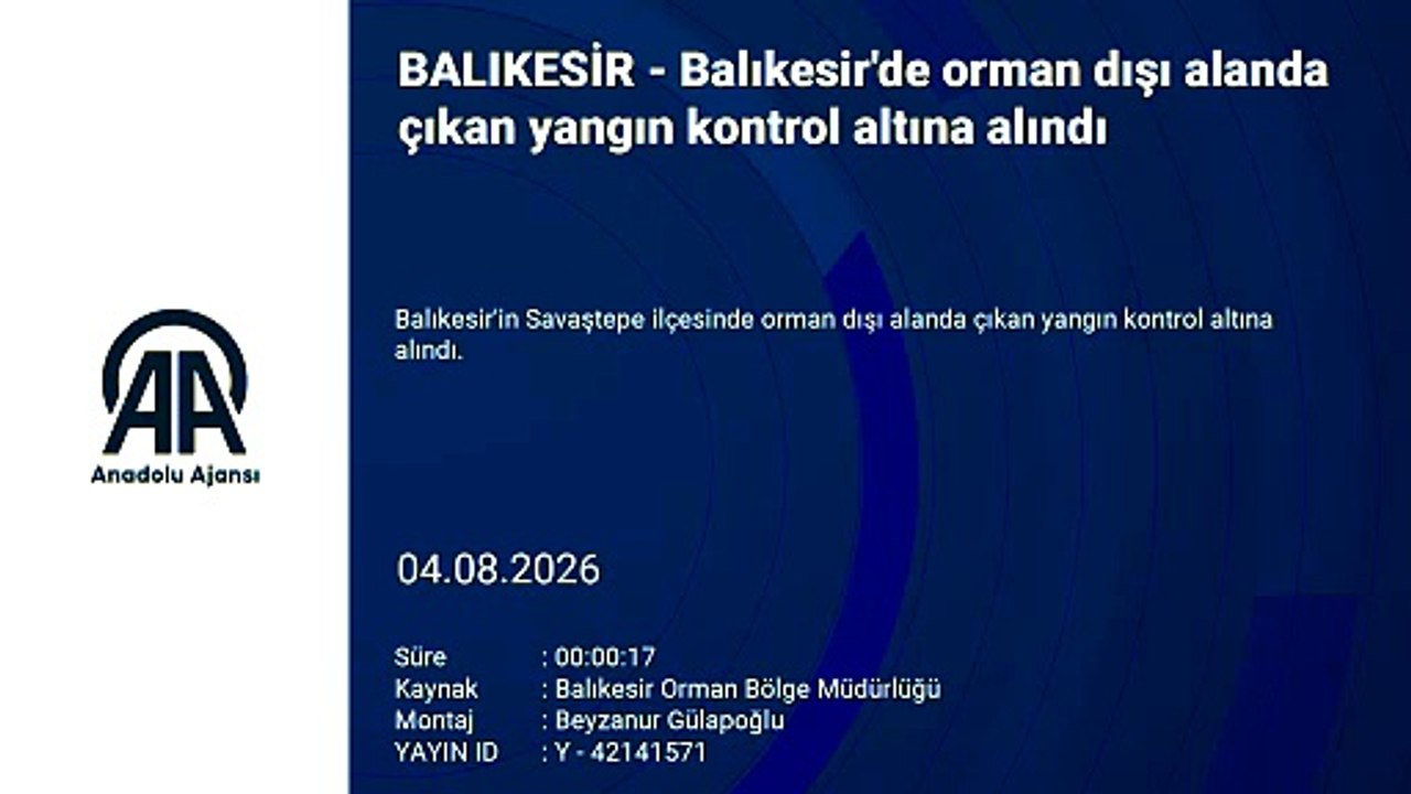 Balıkesir'de orman dışı alanda çıkan yangın kontrol altına alındı