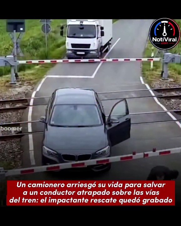 CAMIONERO ARRIESGÓ SU VIDA Y SALVÓ A UN CONDUCTOR ATRAPADO EN LAS VÍAS DEL TRENUn impactante hec