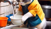 Baby Cat Works Like a Human! 😹 | Funny Cartoon Animation Short