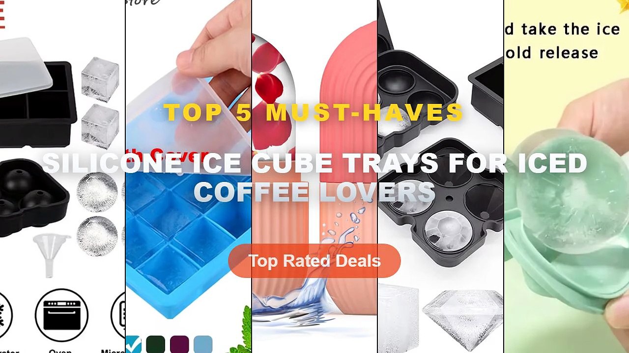 Amazing Silicone Ice Cube Trays For Iced Coffee Lovers You Need To See - Compact Ice Trays For Freezer With Lid And Bin,...
