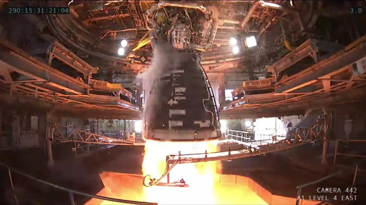 Footage Of NASA Firing Up Artemis Moon Rocket Engine For 550 Second Test