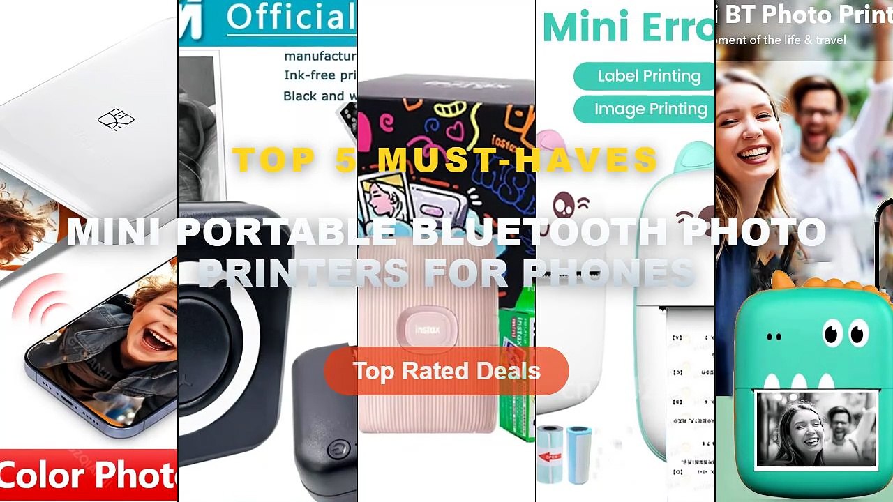 Mini Portable Bluetooth Photo Printers For Phones: Top 5 Best Sellers - Elough Portable Mini Wireless Thermal Printer Po...