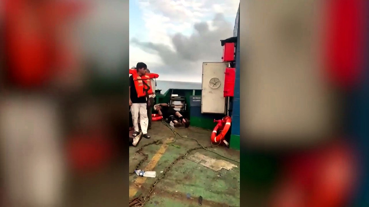 Drone attack leaves Turkish cargo ship burning