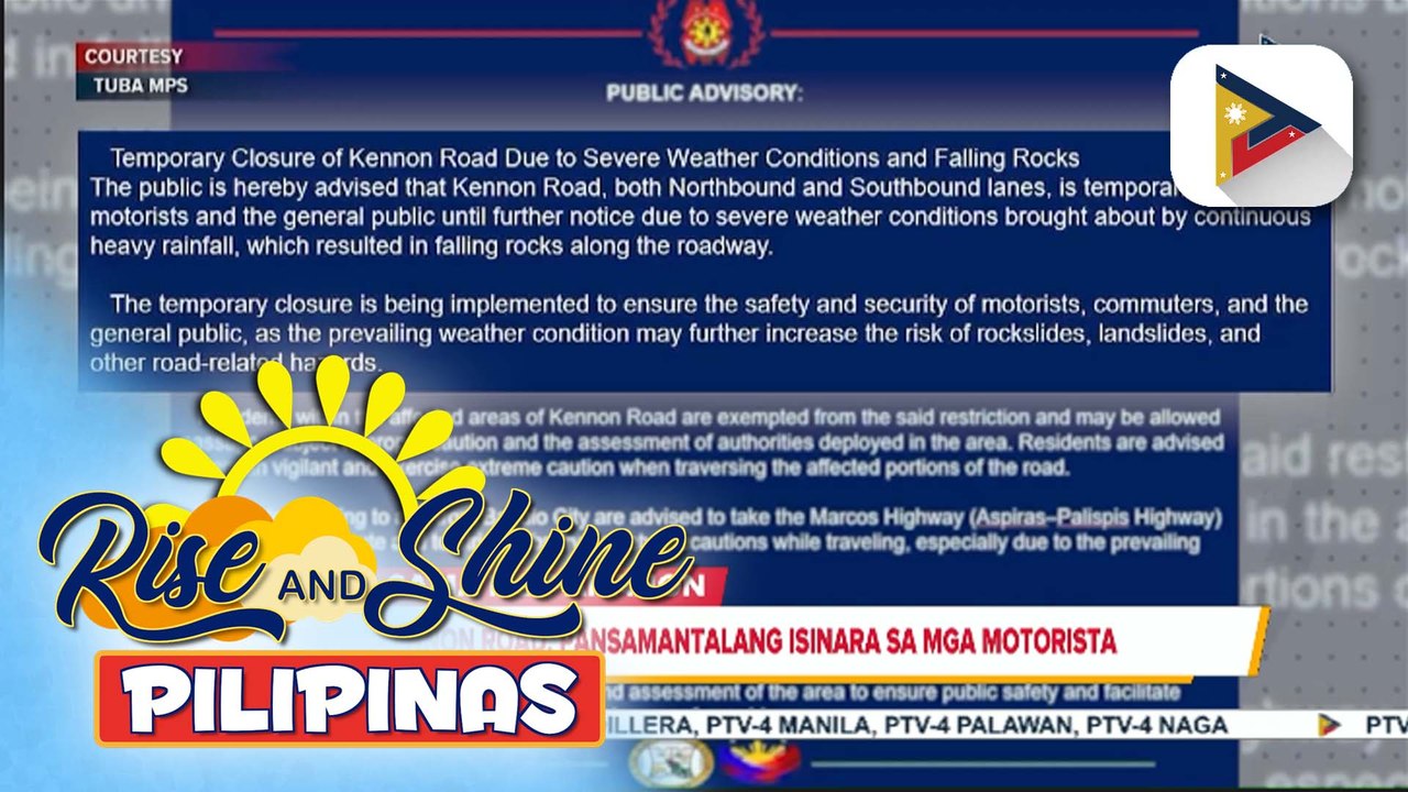 Epekto ng Bagyong #LuisPH at habagat, naranasan sa Cordillera; Kennon Road, pansamantalang isinara sa mga motorista | ulat ni Brigitte Marcasi Pangosfian ng PTV Cordillera