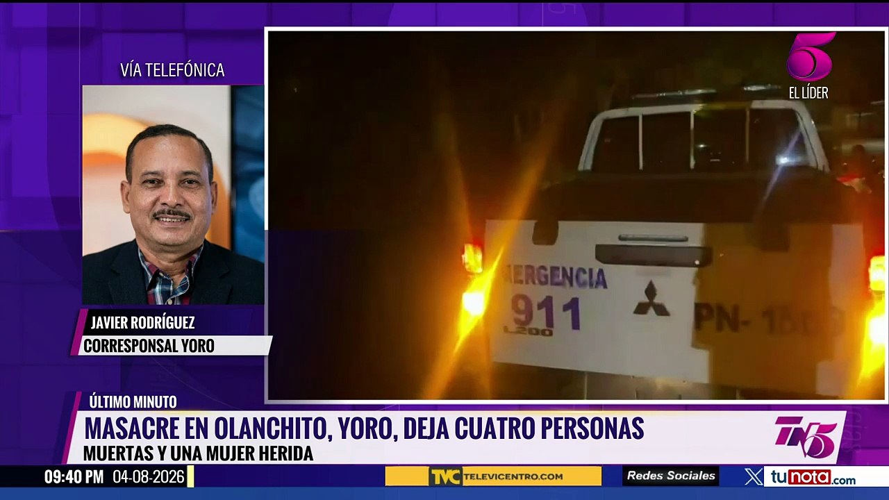 Masacre en Olanchito, Yoro, deja cuatro personas muertas y una mujer herida