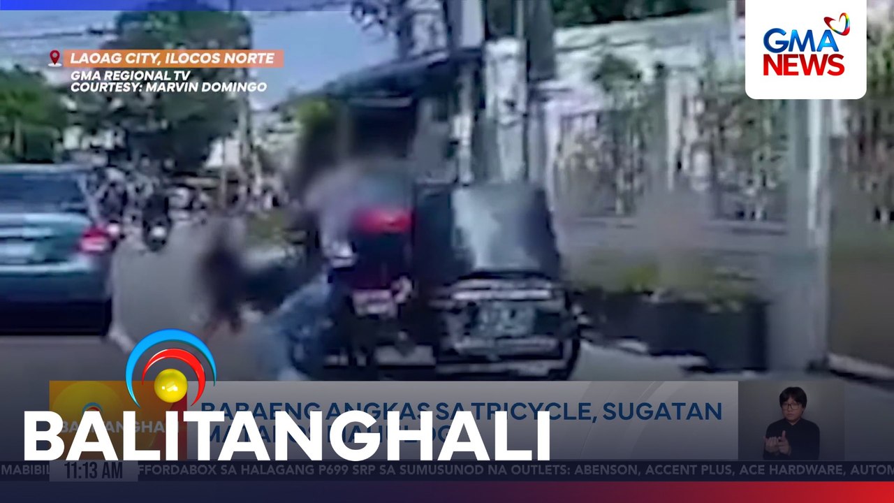 Babaeng angkas sa tricycle, sugatan matapos mahulog | Balitanghali