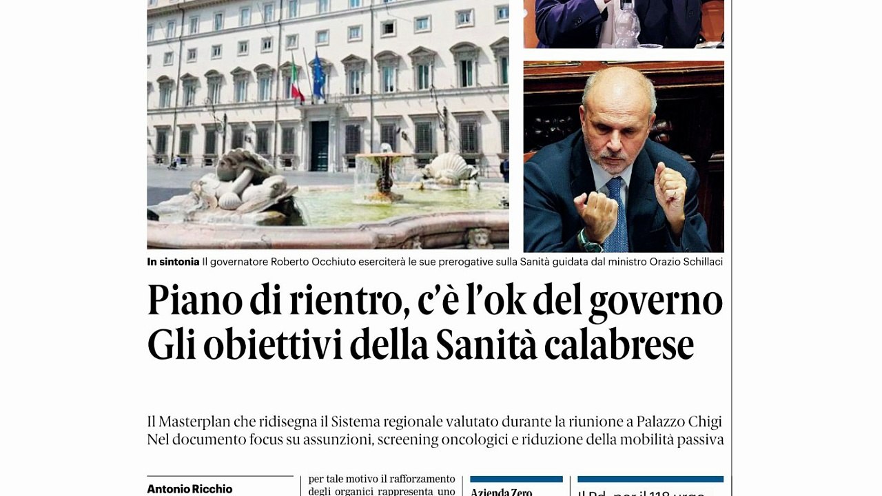 Rassegna stampa 05-08-2026 edizioni Calabria