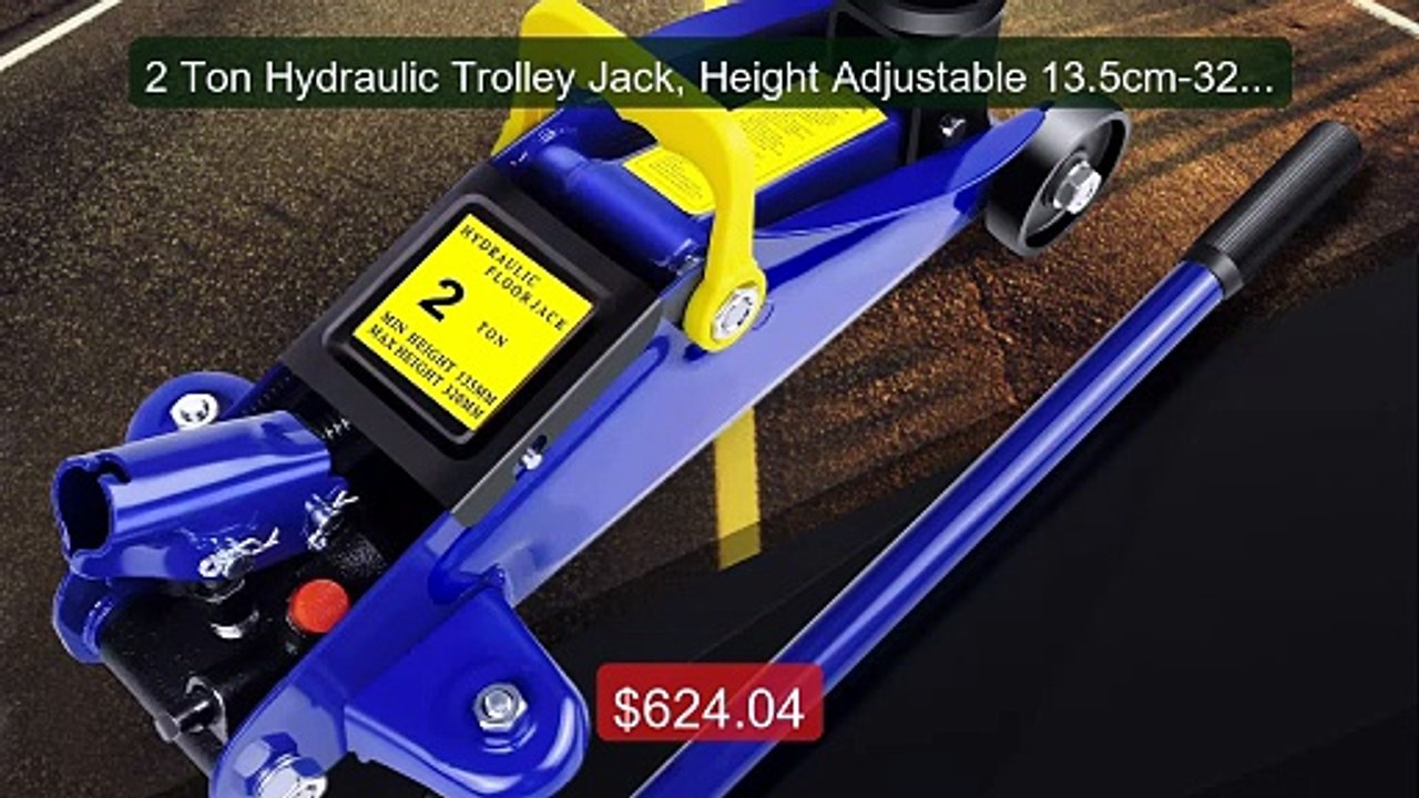 2 Ton Hydraulic Trolley Jack, Height Adjustable 13.5cm-32cm, 3... -- Hot Deal 2026 | Limited Offer!