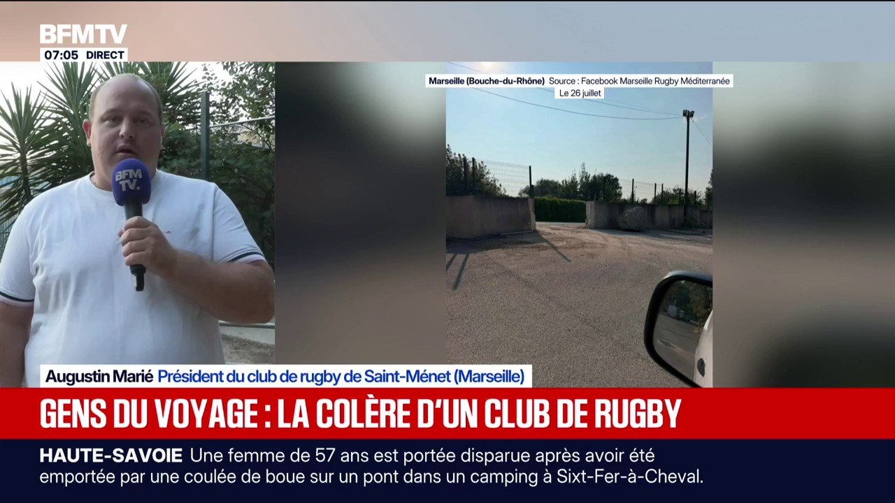 Un terrain de rugby occupé par des gens du voyage à Marseille