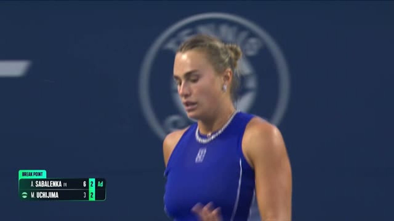 Sabalenka overcomes slow start to down Uchijima