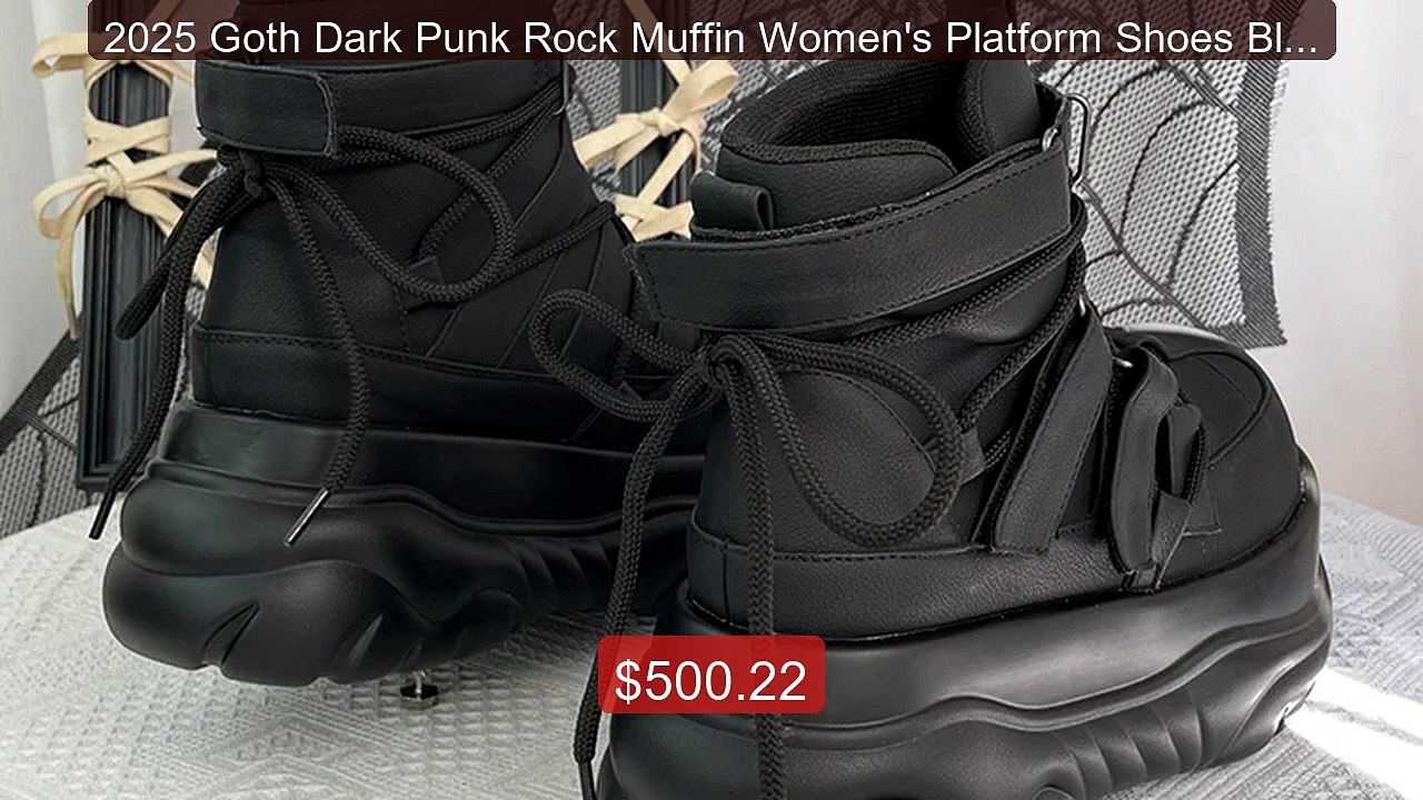 2025 Goth Dark Punk Rock Muffin Women's Platform Shoes Black Matte ... -- Top Rated 2026 | Buy Now!