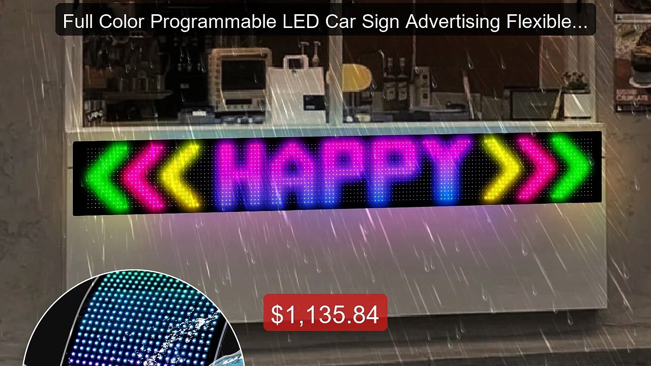 Full Color Programmable LED Car Sign Advertising Flexible Scro... -- Best Buy 2026 | Great Quality!