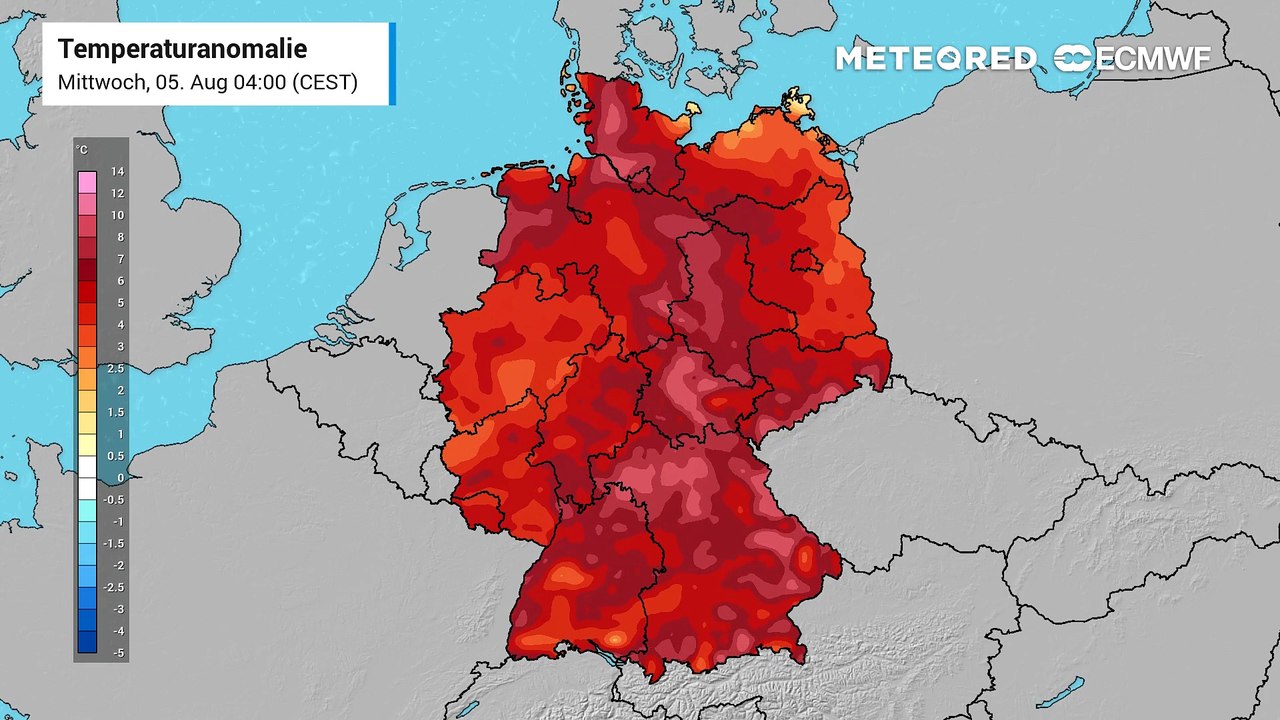 Auch am Mittwoch glüht Deutschland in ROT!