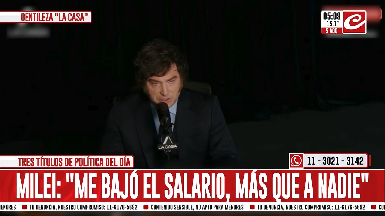 Milei modo víctima: el presidente asegura que su salario fue el más bajó