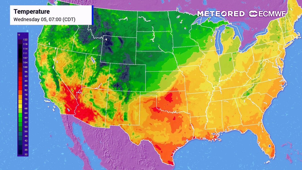 The southern and western U.S. will be targeted for moderate to extreme HeatRisk today.