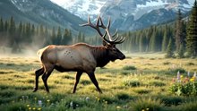 Elk : The majestic wilderness giant known for its impressive antlers and powerful presence