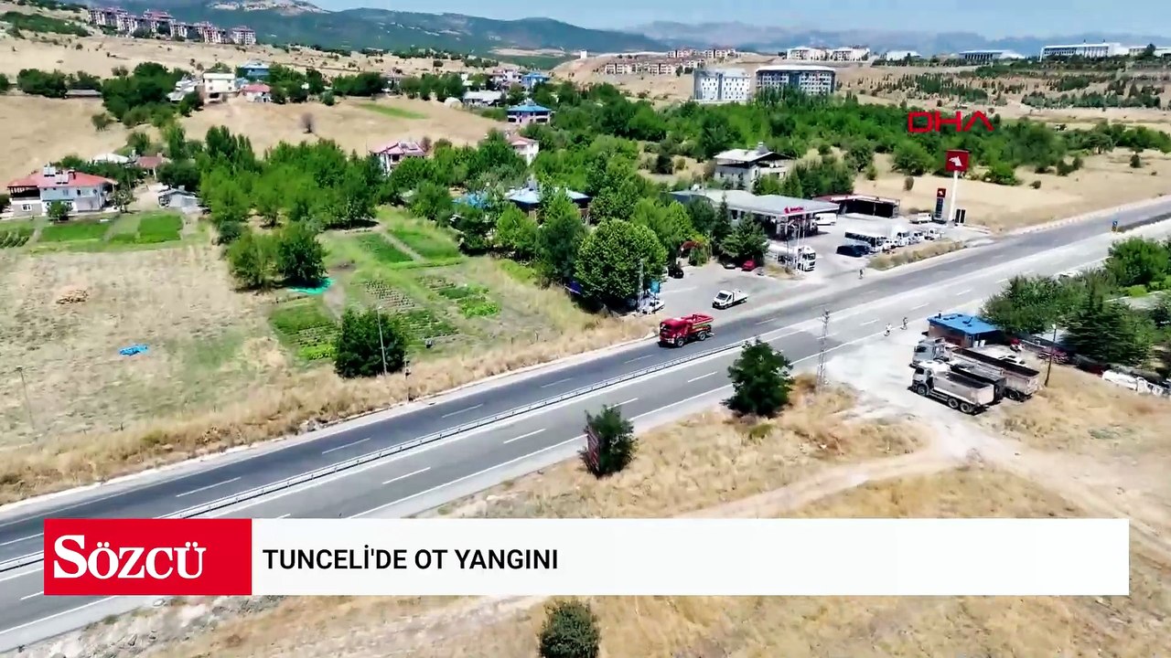 Tunceli'de ot yangını; alevlerin ormana sıçramaması için seferber oldular