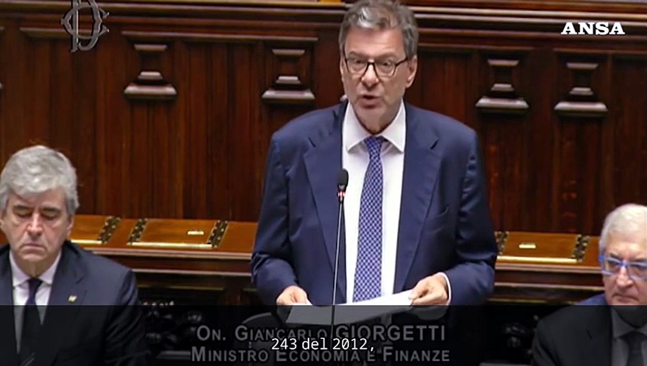 Giorgetti: “Ok dell'Ue alla clausola a ottobre, poi lo scostamento”