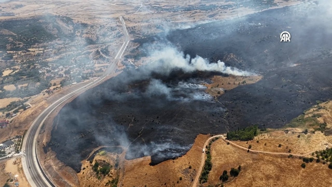 Tunceli'de otluk alanda çıkan yangın ormana sıçradı