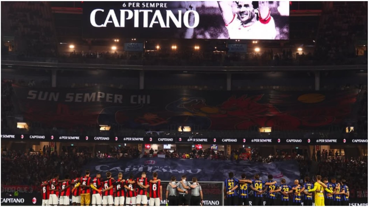 El homenaje a Franco Baresi en el Inter-Milán